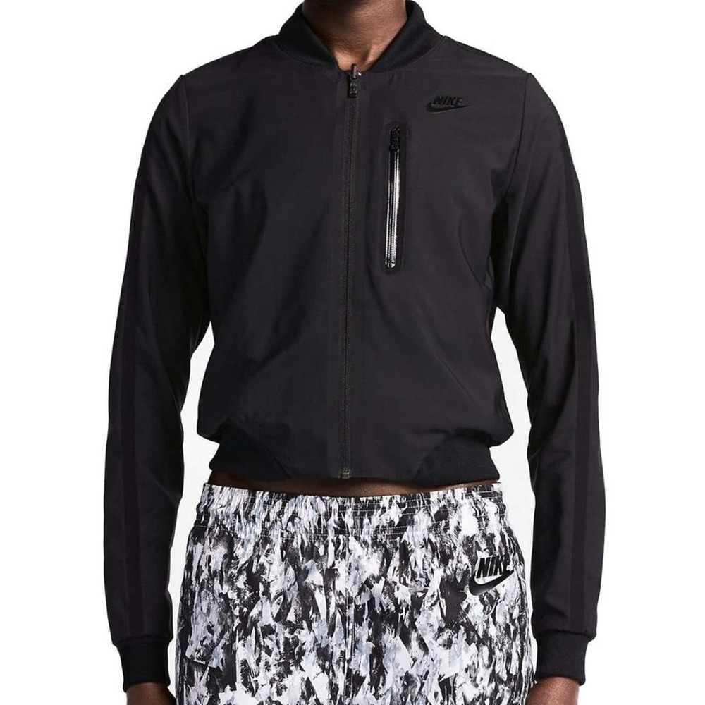 Nike Women's Bonded Woven Reversible Bomber Jacket-Black S